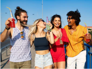 Brightly Colored Tank and Cargo Pants
