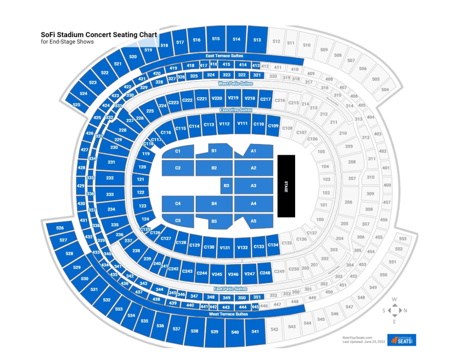 SoFi Stadium Stage Setup and Map