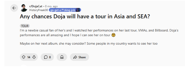 Doja Cat Asia Tour Doja Cat Asia Tour