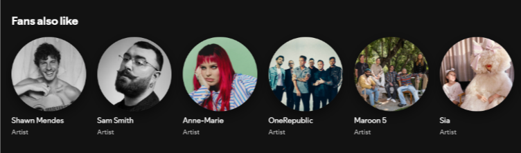 “Fans Also Like” section “Fans Also Like” section