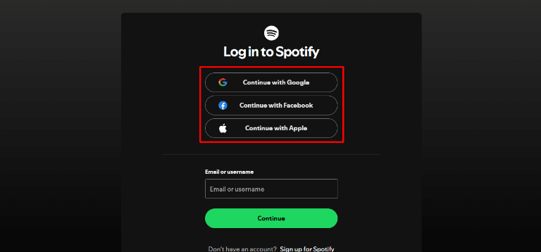 Log in with your Spotify credentials Log in with your Spotify credentials